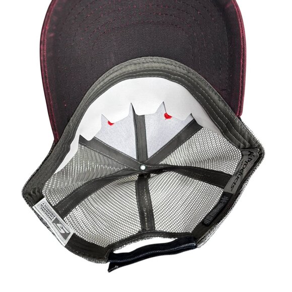 Snap On Denim Mesh Trucker Cap Red Logo Patch Adjustable Back Hat NEW - Picture 6 of 8